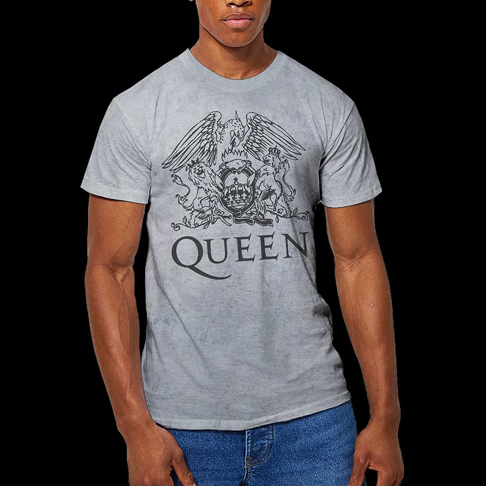 Image of Queen T-Shirt - Royal Crest (Dip-Dye) Amplified